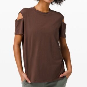 Lululemon LA All Yours Cut-Out Short Sleeve Shirt Brown 10
